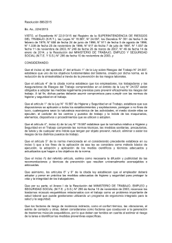 Resolución 886/2015 Bs. As., 22/4/2015 VISTO, el Expediente N
