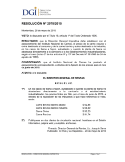 RESOLUCIÓN Nº 2078/2015