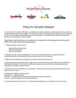MRA Donation Drive App - Mesquite Resort Association