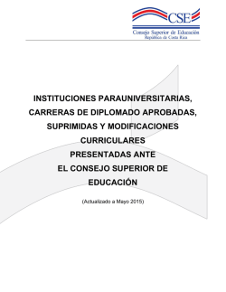 Instituciones y Carreras - Consejo Superior de Educaci&oacute;n