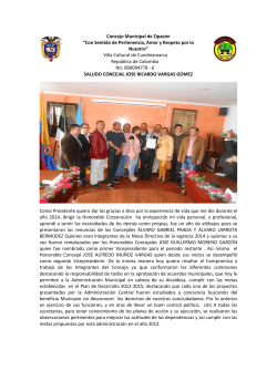 Concejo Municipal de Zipacón “Con Sentido de Pertenencia, Amor y