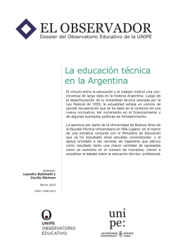 Dossier del Observatorio Educativo de UNIPE 03-2015
