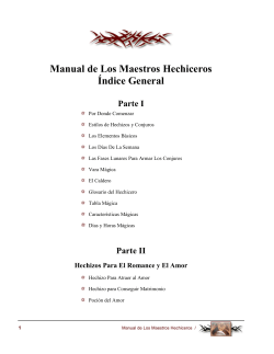 Manual de Los Maestros Hechiceros Índice General