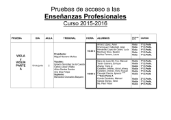 Horarios pruebas acceso 1&ordm; a 6&ordm; EE.PP. parte A
