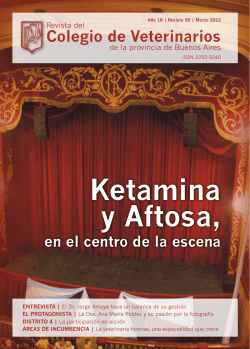 Ketamina y Aftosa, - Colegio de Veterinarios de la provincia de