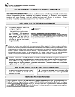 Gu&iacute;a proceso a Reingreso a Primer Semestre