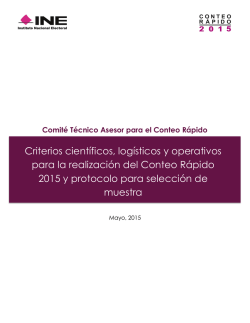Criterios científicos, logísticos y operativos para la realización del