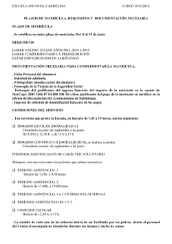 Impresos solicitud de matr&iacute;cula curso 2015-2016