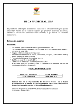 BECA MUNICIPAL 2015 - Ilustre Municipalidad de El Bosque