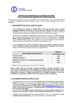 Normativa de Verano - Colegios Mayores UC3M