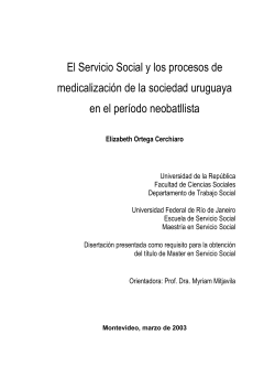 El Servicio Social y los procesos de medicalización de la sociedad