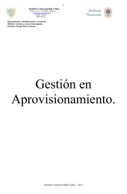 Modulo Gestión en Aprovisionamiento
