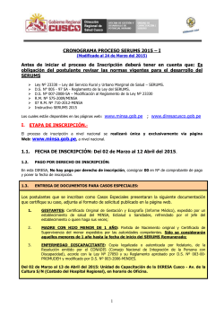 01 cronograma serums 2015-1 - Dirección Regional de Salud Cusco