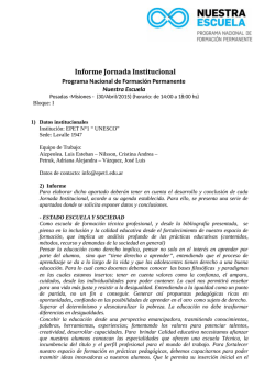 Informe Jornada Institucional