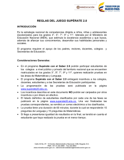 REGLAS DE JUEGO 2015 Superate con el Saber 2.0.