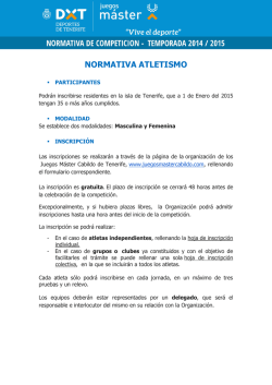 NORMATIVA ATLETISMO - Juegos Master Cabildo Tenerife