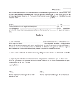 Documento de adhesi&oacute;n al Contrato de encomienda de