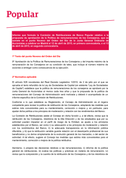 Informe que formula la Comisi&oacute;n de Retribuciones