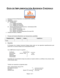 GU&Iacute;A DE IMPLEMENTACI&Oacute;N ADDENDA BIMBO