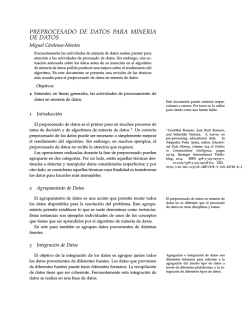 PREPROCESADO DE DATOS PARA MINERIA DE DATOS