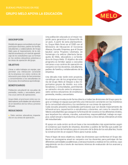 GRUPO MELO APOYA LA EDUCACI&Oacute;N
