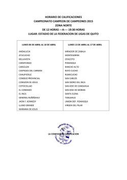 horario de calificaciones campeonato campeon de campeones