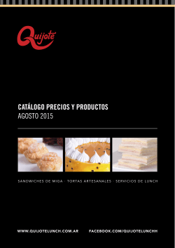 CATÁLOGO PRECIOS Y PRODUCTOS MAYO 2015