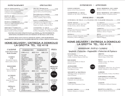 home delivery / entrega a domicilio la grotta tel. 152 4119 home