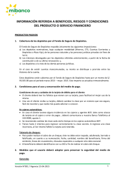 informaci&oacute;n referida a beneficios, riesgos y condiciones
