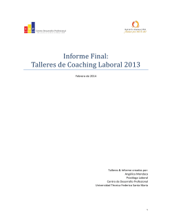 Informe Final: Talleres de Coaching Laboral 2013