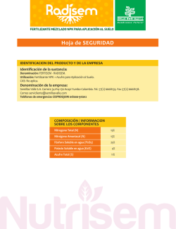 Hoja de seguridad - Semillas del valle