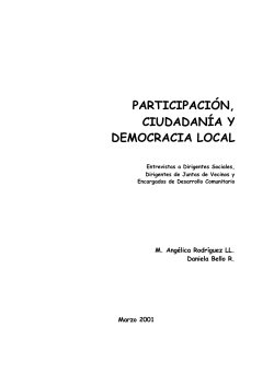 Participación, ciudadanía y democracia local