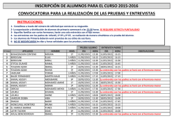 inscripci&oacute;n de alumnos para el curso 2015