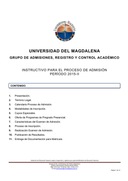 instructivo del proceso de admisi&oacute;n 2015-II