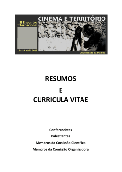RESUMOS E CURRICULA VITAE - Clube Universitário de Cinema