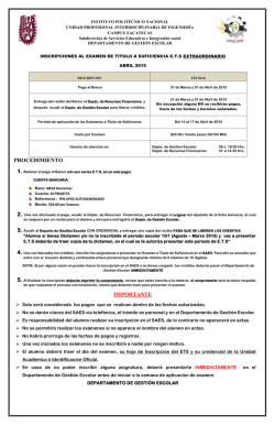 Inscripcion ETS Extraordinarios - Instituto Polit&eacute;cnico Nacional
