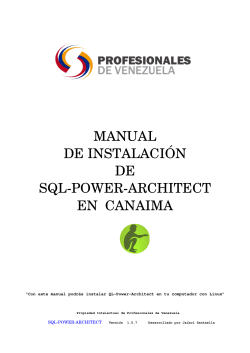 manual de instalación de sqlpowerarchitect en canaima