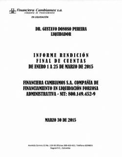 Rendición Final de Cuentas a Marzo 25 de 2015 F. Cambiamos