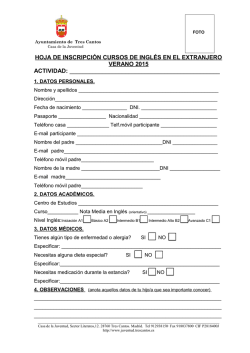 Hoja Inscripcion Cursos Ingles 2015 - Tres Cantos