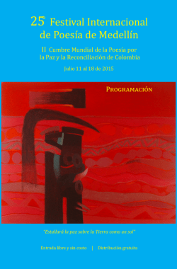 P R O G R A M A C I Ó N - Festival Internacional de Poesía de