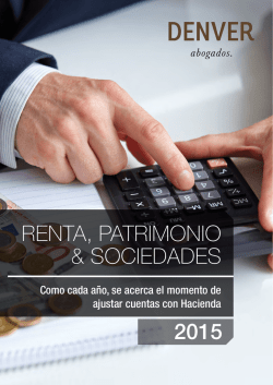 documento sobre Renta, Patrimonio y Sociedades para el