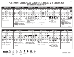 Calendario Escolar 2015-2016 para la Familia y la Comunidad