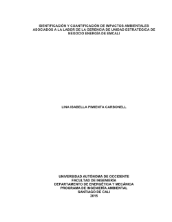 identificaci&oacute;n y cuantificaci&oacute;n de impactos ambientales asociados a