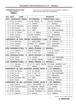 HORARIOS PROVISIONALES F.G.F. - FERROL