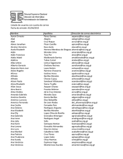 Listado de usuarios con cuenta de correo Fecha de emisión: 01/04