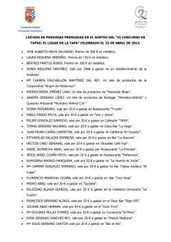 Ganadores del sorteo - Ayuntamiento de Argamasilla de Alba
