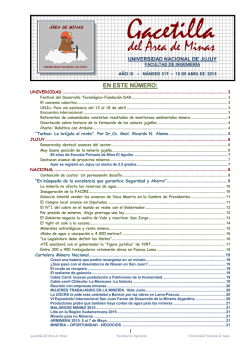 gacetilla del área de minas - Facultad de Ingeniería