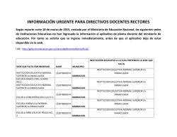 informaci&oacute;n urgente para directivos docentes rectores