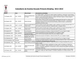 Calendario de Eventos 2014-2015