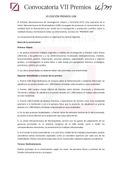 VII EDICIÓN PREMIOS UIM - Unión Iberoamericana de Municipalistas